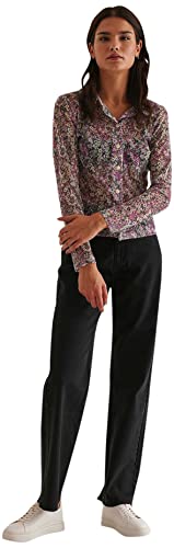 NA-KD Sweter damski z siateczki, Nadruk kwiatowy, XS