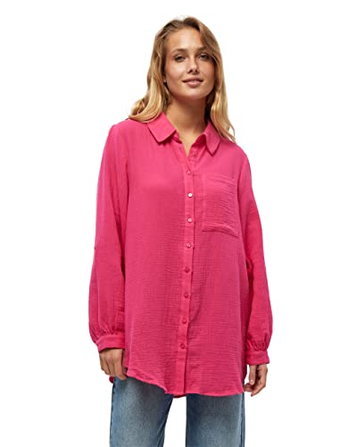 Minus Damska koszula Mavina Oversize, różowy flaming, 14