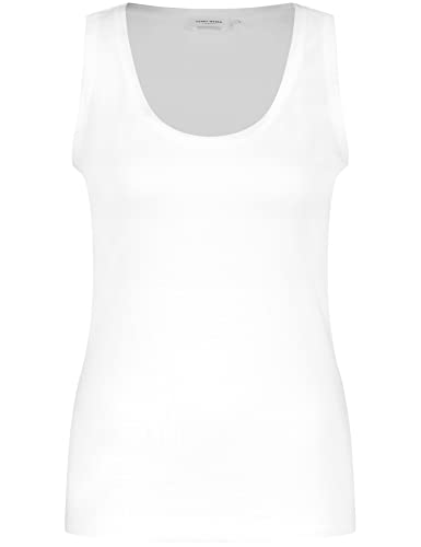 Gerry Weber Damski top basic z satynowymi detalami, bez rękawów, top z dzianiny, jednokolorowy, biały/biały, 38