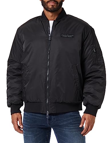 Armani Exchange Męska kurtka limitowana We Beat As One Nylon Bomber Shell Jacket, czarny, XL