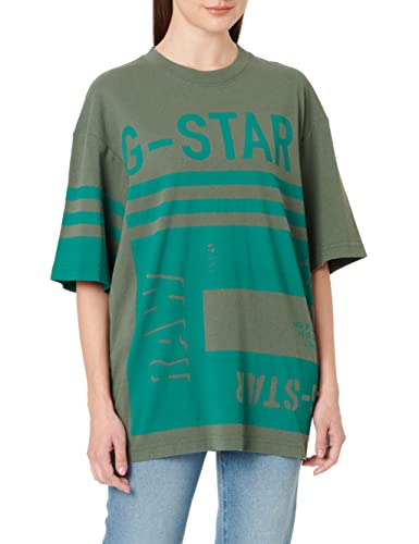 G-STAR RAW Damski T-shirt unisex Scarf Graphic Boxy Tops, Zielony (Lt Hunter D22290-c336-8165), XS