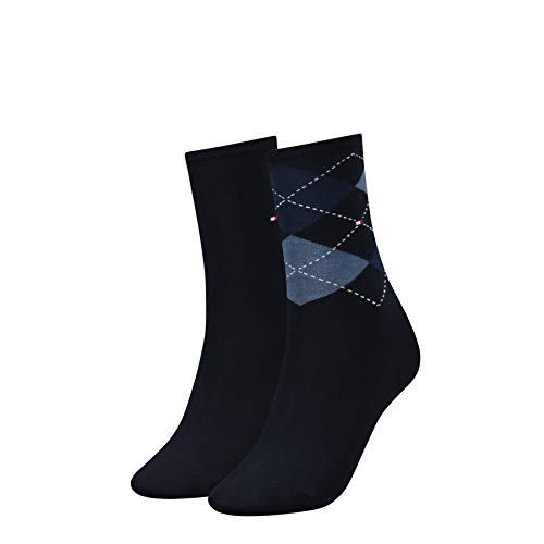 Tommy Hilfiger Skarpety damskie, 2 sztuki w opakowaniu, Blau (Tommy Blue 054), 35-38 EU