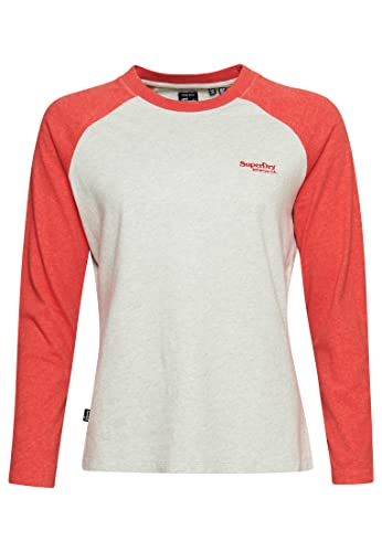 Superdry Koszula damska z długim rękawem, Glacier Grey Marl/Koral Reef Marl, 32