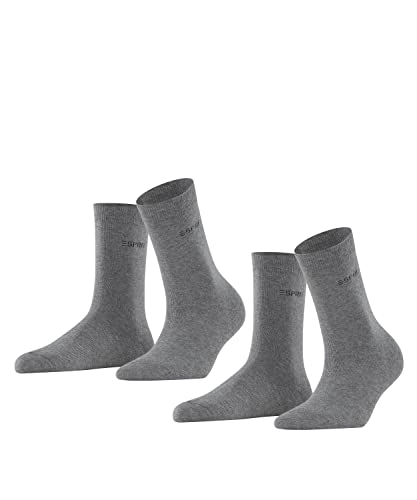 ESPRIT Kobiety Skarpety Uni 2-Pack W SO Bawełna jednokolorowe 2 Pak, Szary (Light Grey Melange 3390), 39-42