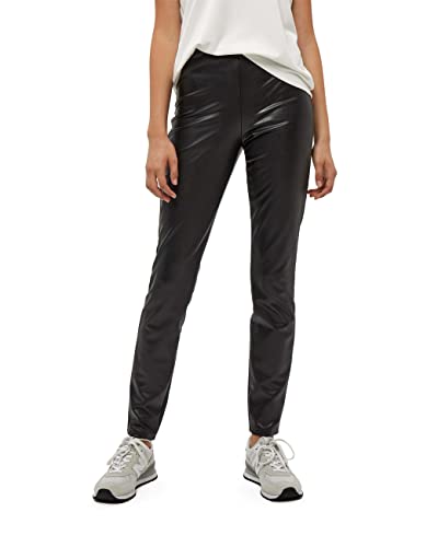 Peppercorn Damskie legginsy PU Linette, Czarny, S