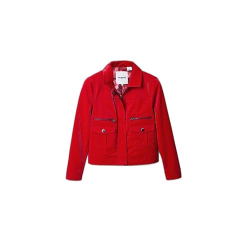 Desigual Damski płaszcz PU, Rot, S