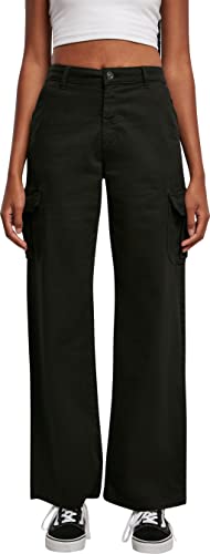 Urban Classics Damskie spodnie cargo wysokim stanem Spodnie Kobiety , Schwarz , 28