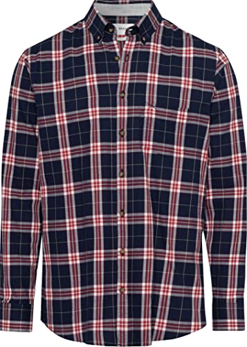 BRAX Męska koszula w stylu Daniel C Light Flanell w kratkę, koszula flanelowa, burned RED, S