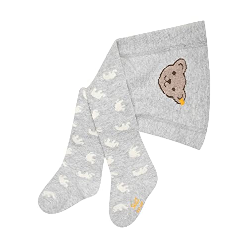 Steiff Unisex Baby Basic rajstopy z nadrukiem GOTS, Silver Pink, 80