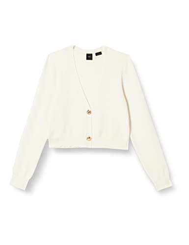 Pinko Damski kardigan Pentathlonowy COSTINA CR Henley, Z07_Bianco SETA, L, Z07_bianco Seta, L