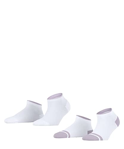 ESPRIT Kobiety Skarpety do trampek Mesh Stripe 2-Pack W SN Trwała Organiczna Bawełna krótkie jednokolorowe 2 Pak, Biały (White 2000), 35-38