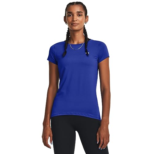 Under Armour Heatgear Armour, damska koszulka z krótkim rękawem, (400) Team Royal / / Opalizujący, XL-XXL