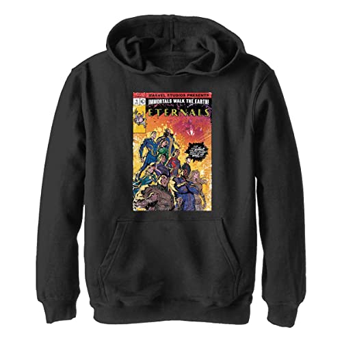 Marvel Chłopięca bluza z kapturem w stylu vintage, czarny, L