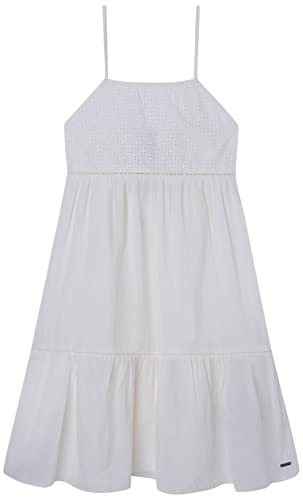 Pepe Jeans Hailey Sukienka dla dziewczynek, Biały (Mousse), 8 lat