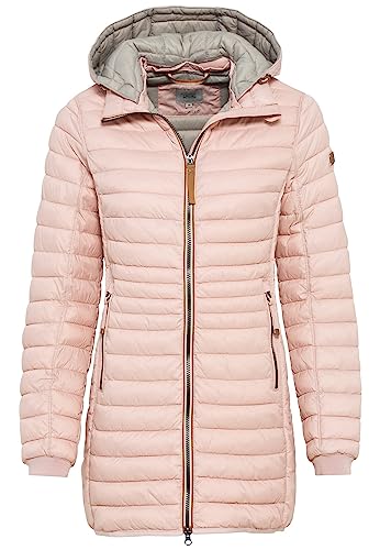 camel active Damski lekki wodoodporny płaszcz pikowany ze zdejmowanym kapturem, rose, 40