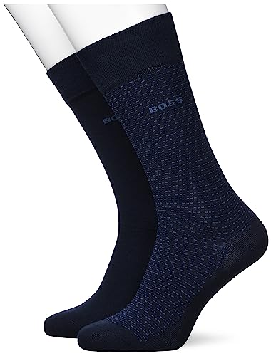 BOSS Męskie skarpety 2P RS MiniPattern CC Regular Socks, Dark Blue, 40-46, ciemnoniebieski, 46 EU