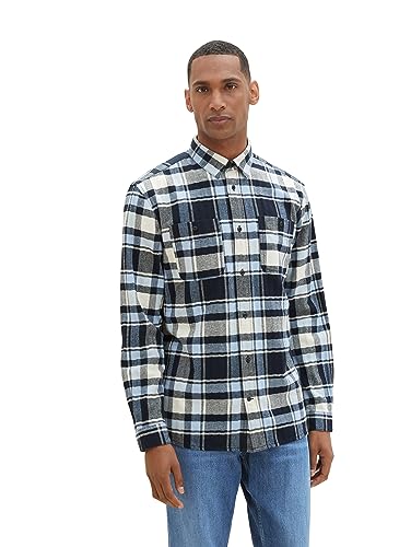 TOM TAILOR koszula męska, 33849 – granatowy (Navy Blue Shades Check), M