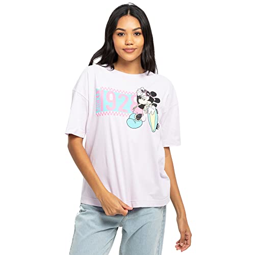 Disney Damska koszulka Mickey Skate Max, lawenda, S