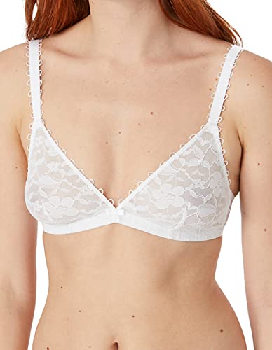 Maison Lejaby - Czarny biustonosz z koronką Miss Top damski, biały, S