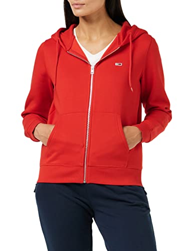 Tommy Jeans Damski sweter Tjw zwykły sweter z kapturem z zamkiem błyskawicznym, Głęboki karmazynowy, XS