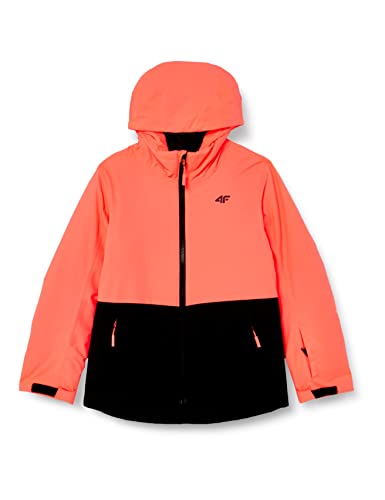 4F JUNIOR Technical Jacket dla dziewczynek, CORAL NEON, 128