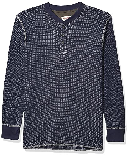 Wrangler Authentics Męska koszula Henleyz długim rękawem i długim rękawem, Nastrój Indigo, M