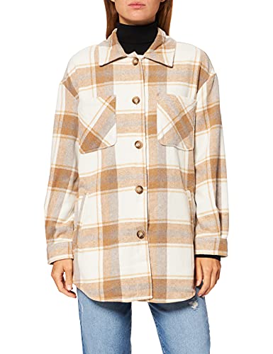 Vila Damska koszula w kratkę Vikimmi L/S Jacket-Noos, Dancer/czeki: orzech laskowy Tigerseye mewa szary 16-3803 Tcx, M