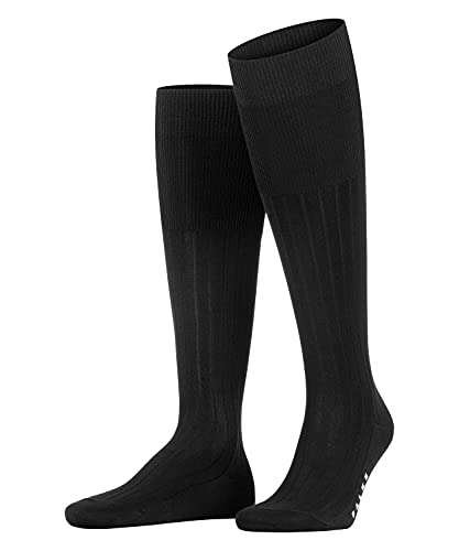 FALKE Mężczyźni Podkolanówki Milano M KH Bawełna Fil d'Ecosse długie jednokolorowe 1 Para, Czarny (Black 3000), 39-40