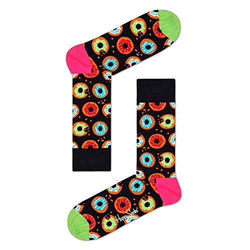 Happy Socks Donut, kolorowe i zabawne, Skarpety dla kobiet i mężczyzn, Czarny-Zielony-Różowy (36-40)