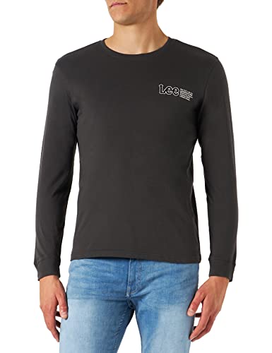 Lee Męski T-shirt z logo, Washed Black, rozmiar M