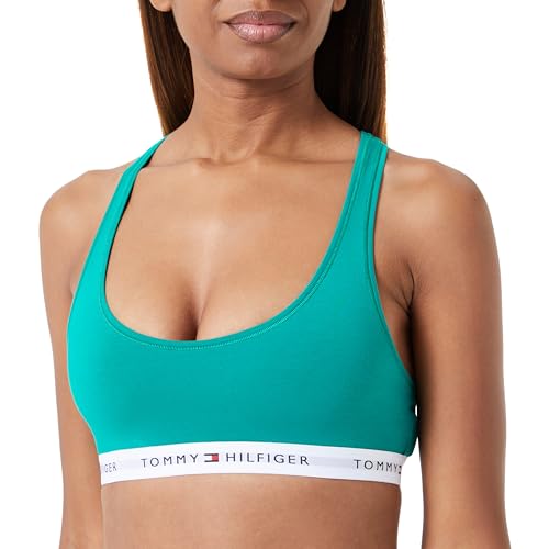 Tommy Hilfiger Damski biustonosz bez podszewki, Zielone od strony, S