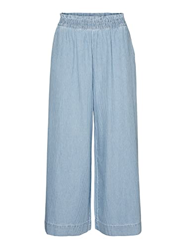 VERO MODA Damskie spodnie VMKATJA MR Culotte, Light Blue Denim, S/32, jasnoniebieski (light blue denim), S x 32L