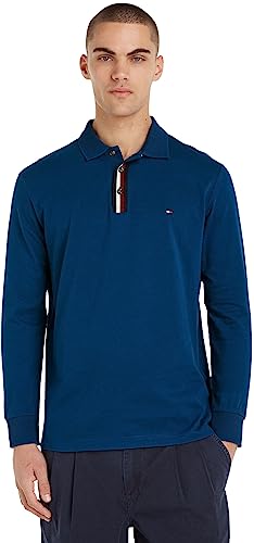 Tommy Hilfiger Męska koszulka polo Bold Gs L/S Regular, Głębokie indygo, 3XL