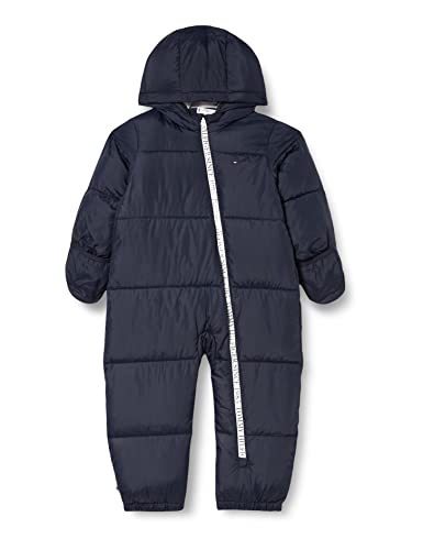 Tommy Hilfiger Unisex Baby Branded Zip Skiisuit kurtka watowana, Desert Sky, 12 miesi?cy