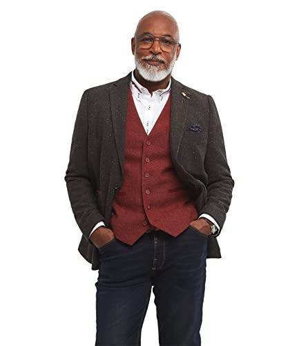 Joe Browns Męski płaszcz w jodełkę, tweedowy NEP, 42, Brązowy