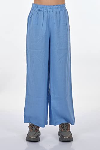 ONLY Spodnie damskie z wysokim stanem, mieszanka lnu, Prowansja, (L) W / 34L