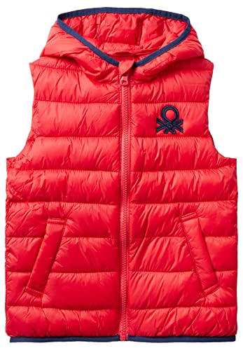 United Colors of Benetton Kurtka puchowa dla chłopców, Czerwony 1w4, 90
