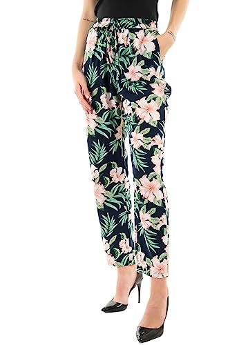 ONLY Onlsylvie Life Fr Pant Ptm damskie spodnie materiałowe, Navy Blazer/Aop: Jungle, S