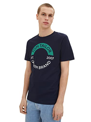 TOM TAILOR Denim Koszulka męska 1036962, 10668-Sky Captain Blue, XL, 10668 - Sky Captain Blue, XL