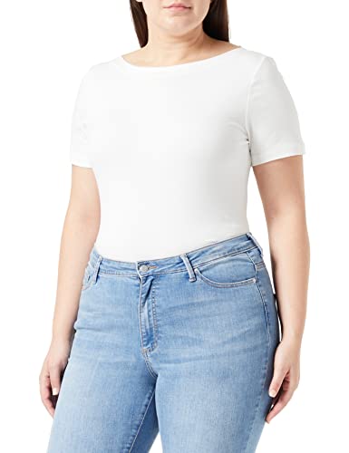 VERO MODA CURVE Vmvanda Modal S/S Top Noos Curve T-shirt damski, Snow White, S