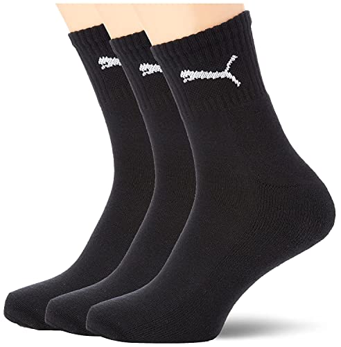 Puma Krótkie skarpety sportowe (3 sztuki) - czarne, 6-8 UK (39-42)