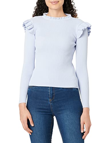ONLY Damski sweter Onlsia Sally Ruffle Ls KNT Noos, Cashmere Blue, 3XL