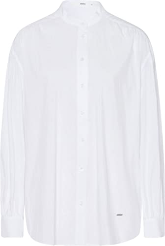 BRAX Damski styl Viv Cotton Viscose prosta stójka, bluzka, biała, 38