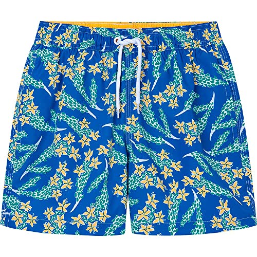 Hackett London Kąpielówki chłopięce z przybrzeżnymi kwiatami, NIEBIESKI, 7 lat