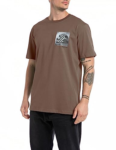 Replay koszulka męska regular fit, Drewno 629, M