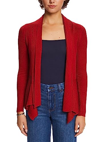 ESPRIT Damski kardigan z dzianiny, ciemnoczerwony, S