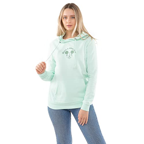 DISNEY Damska bluza z kapturem Mickey Nice Day, pianka morska, rozmiar L