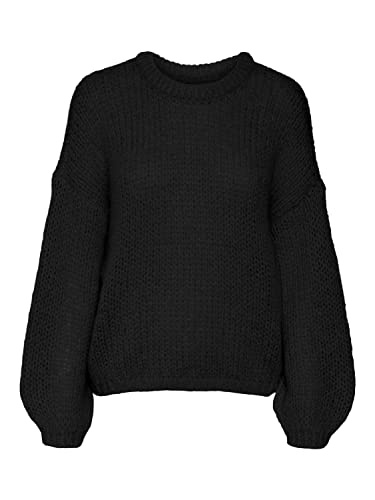 Bestseller A/S Damski sweter VMADA LS O-Neck GA NOOS, czarny, XL, Schwarz, XL