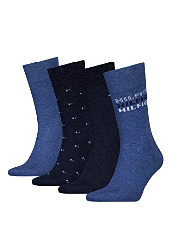 Tommy Hilfiger Men's TH Men 4P TIN GIFTBOX CLSSC Sock, Jeans Melange, 39/42, jeans (Jeans Melange), 39-42 EU