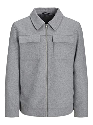 Bestseller A/S Męska kurtka wełniana JJEMORRISON SN, Light Grey Melange, M, jasnoszary melanżowy